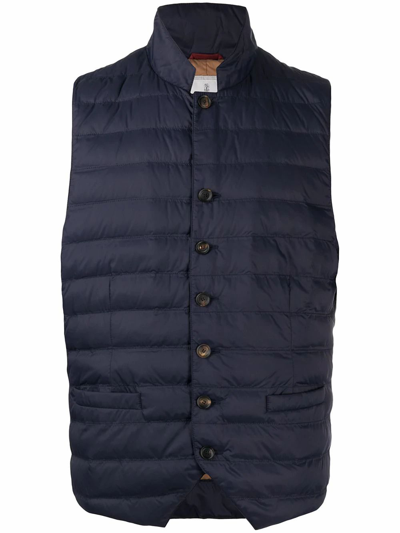 Shop Brunello Cucinelli Men's Blue Polyester Vest