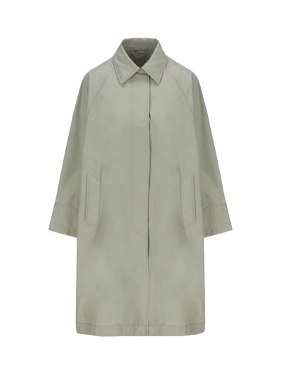 Shop Brunello Cucinelli Women's Green Polyester Trench Coat