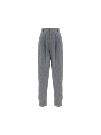 Shop Brunello Cucinelli Women's Grey Wool Pants