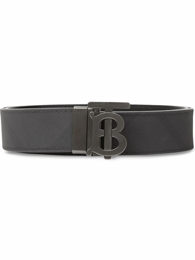 Shop Burberry Men's  Black Polyurethane Belt