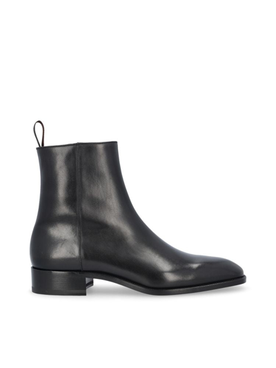 Shop Christian Louboutin Men's Black Ankle Boots