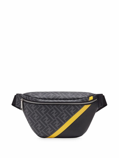 Shop Fendi Men's Grey Leather Belt Bag