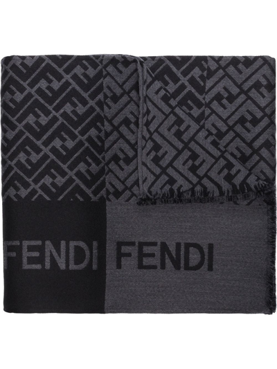 Shop Fendi Men's Grey Wool Scarf