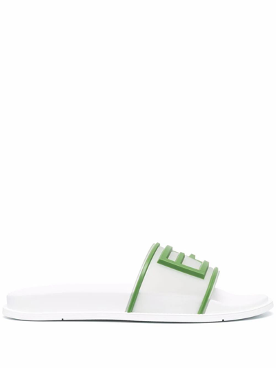 Shop Fendi Men's White Rubber Sandals