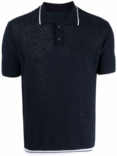 Shop Jacquemus Men's Blue Cotton Polo Shirt