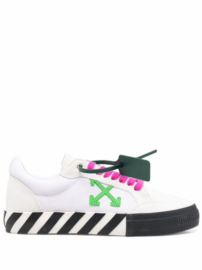 Off-white White/green/fuchsia Vulcanized Sneakers | ModeSens