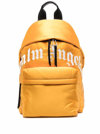Shop Palm Angels Men's Orange Polyamide Backpack