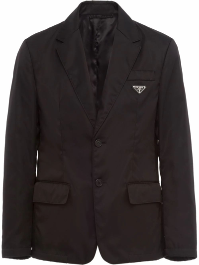 Shop Prada Men's Black Polyamide Blazer