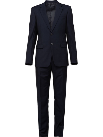 Shop Prada Men's Blue Wool Suit
