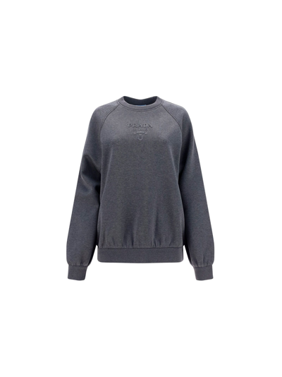 Shop Prada Women's Grey Sweatshirt