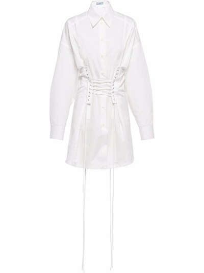 Shop Prada Women's White Cotton Dress