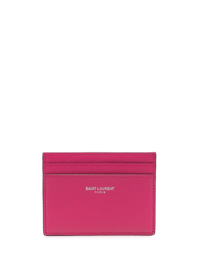 Shop Saint Laurent Men's Pink Leather Card Holder