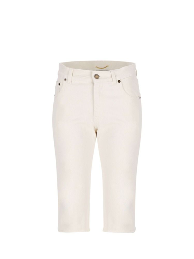 Shop Saint Laurent Women's White Cotton Shorts