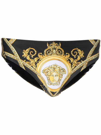 Shop Versace Men's Black Cotton Brief