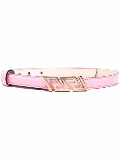 Shop Versace Women's Pink Leather Belt