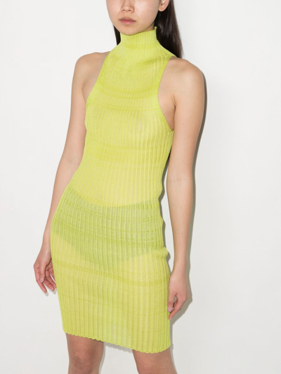 Shop A. Roege Hove High Neck Knitted Dress In Green