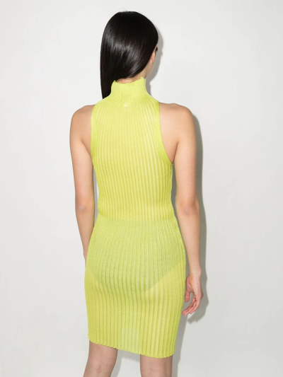 Shop A. Roege Hove High Neck Knitted Dress In Green