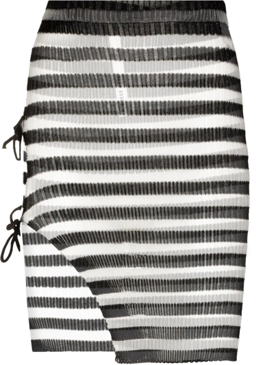 Shop A. Roege Hove Ivy Sheer Striped Miniskirt In Black