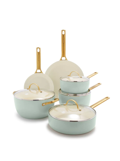 Shop Greenpan Reserve  10-piece Ceramic Nonstick Cookware Set In Julep