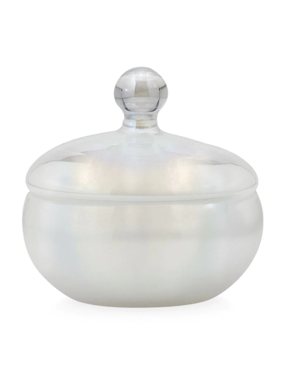 Shop Labrazel Biella Opalescent Glass Canister In White Pearl