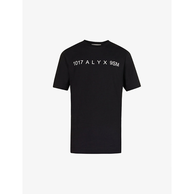 Shop Alyx Logo Brand-print Cotton-jersey T-shirt In Black