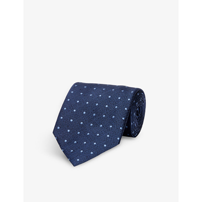 Shop Tom Ford Dots Graphic-print Silk Tie In Blue