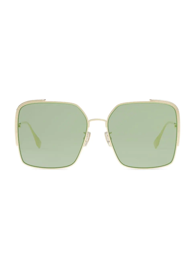 Shop Fendi Women's O'lock 59mm Square Sunglasses In Green