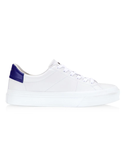 Shop Givenchy Men's City Court Lace-up Sneaker In White Blue