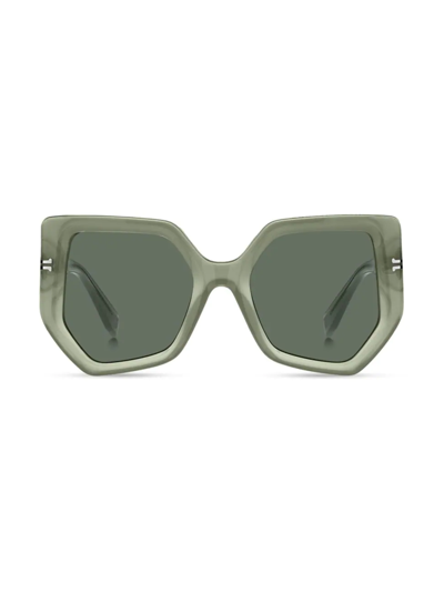 Shop Marc Jacobs Women's 52mm Geometric Sunglasses In Green