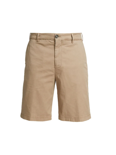 Shop Brunello Cucinelli Men's Bermuda Flat-front Shorts In Brown