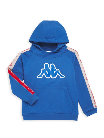 Shop Kappa Little Kid's & Kid's Logo Tape Dapet Hoodie In Blue