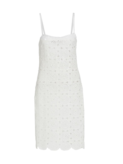 Shop Rotate Birger Christensen Women's Silke Cotton Slip Dress In Bright White