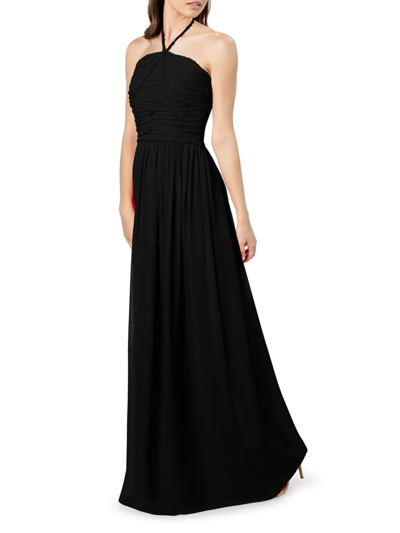 Shop Dress The Population Women's Aura Chiffon Halter Maxi Dress In Black