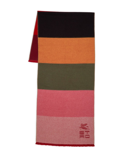 Shop Etro Women's Striped Wool Scarf In Neutral