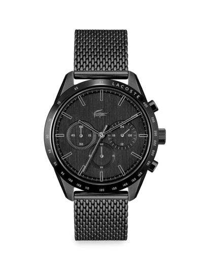 Shop Lacoste Men's Boston Chronograph Steel Bracelet Watch In Black