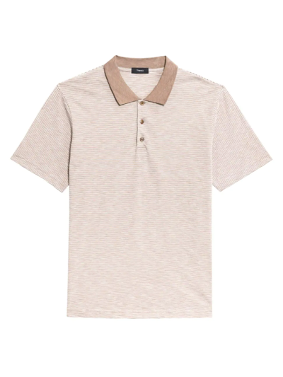 Shop Theory Men's Bron D Polo Shirt In Fossil Moon