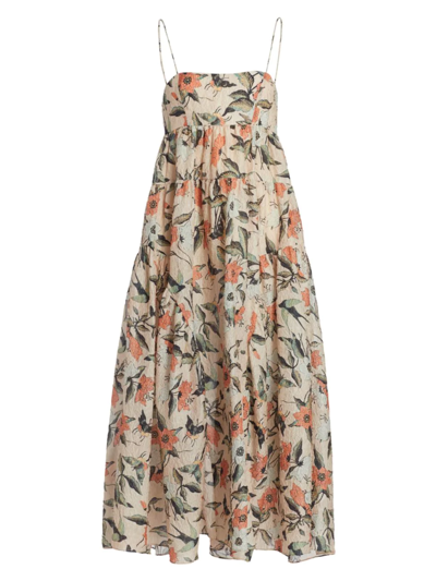 Shop Ulla Johnson Women's Astrid Floral Fit-&-flare Dress In Alabaster