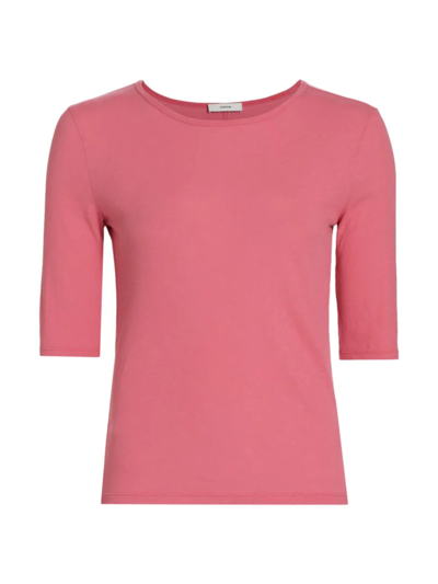 Shop Vince Women's Elbow-sleeve Cotton T-shirt In Rosetta