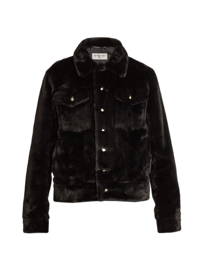 Shop Saint Laurent Men's Fauss Oversized Jacket In Noir