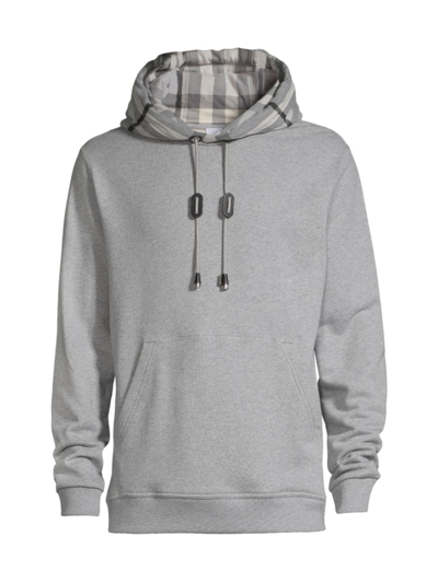 Shop Burberry Men's Samuel Hoodie Sweatshirt In Grey Melange