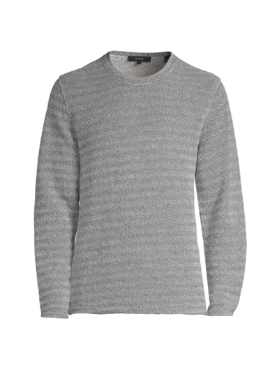 Shop Vince Men's Marled Loose Knit Sweater In Coastal Offwhite