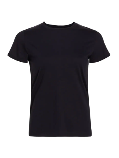 Shop Vince Women's Cotton Crewneck T-shirt In Black