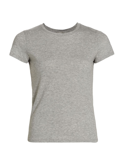 Shop Vince Women's Cotton Crewneck T-shirt In Heather Grey