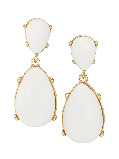Shop Kenneth Jay Lane Women's Goldtone & Resin Drop Earrings In White