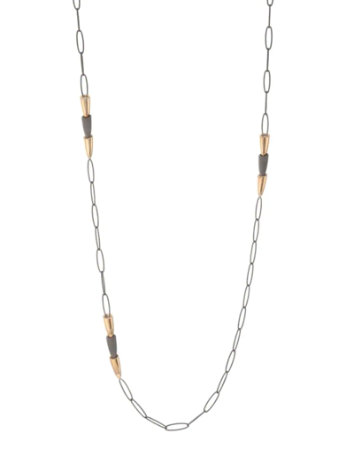 Shop Vhernier Women's Calla Titanium & 18k Rose Gold Chain Necklace In Rose Gold Titanium