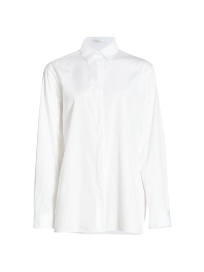 Shop The Row Women's Elada Cotton Poplin Shirt In Optic White