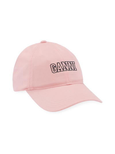 Shop Ganni Women's Logo Baseball Cap In Egret