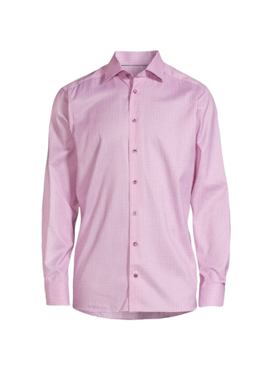 Shop Eton Men's Contemporary-fit Check Shirt In Pink