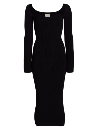 Shop Khaite Women's Beth Rib-knit Bustier Dress In Black