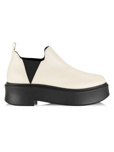Shop The Row Women's Robin Leather Ankle Booties In Eggshell